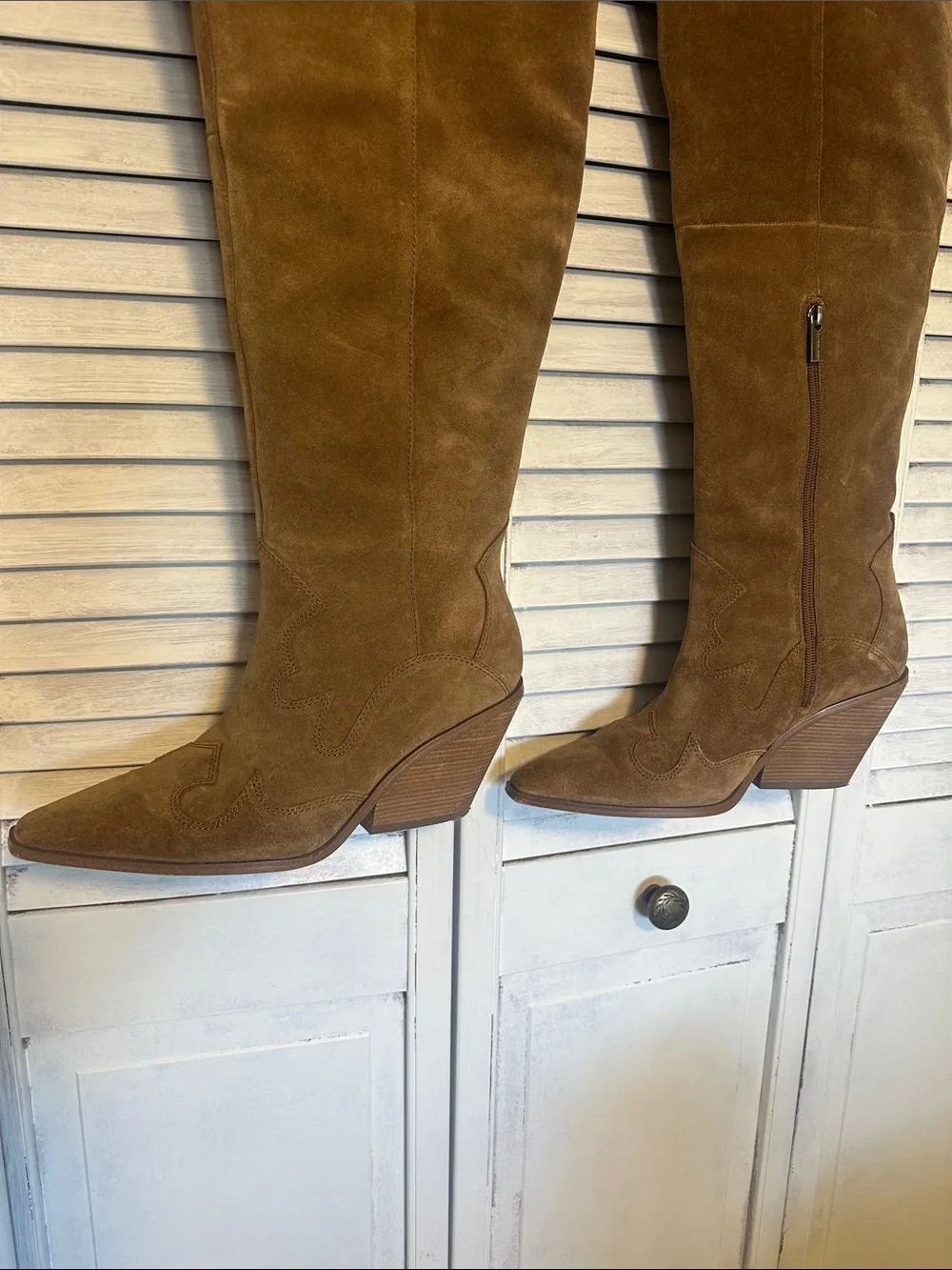 Vince Camuto over the knee suede leather boots 9